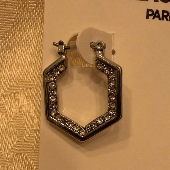Karl Lagerfeld Silver Geometric Earrings - Picture 3 of 4